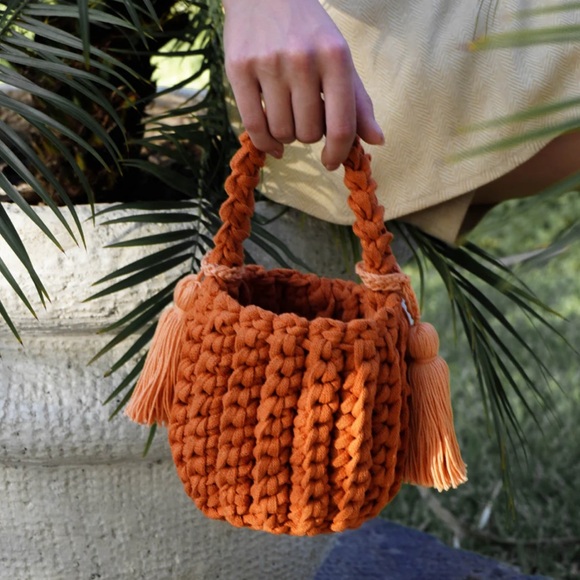 Handmade Bucket Bag - Turquoise - Picture 2 of 2